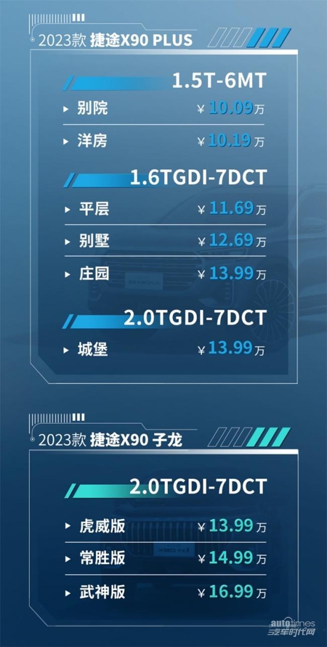 2023款捷途X90系双车正式上市 售10.09万起